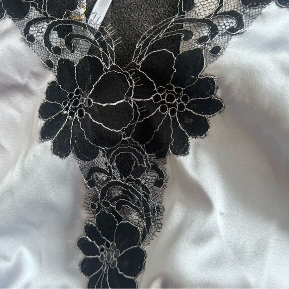 Salua Stardust Silver-Grey & Black Silk Mini Romper Lingerie - Picture 8 of 14